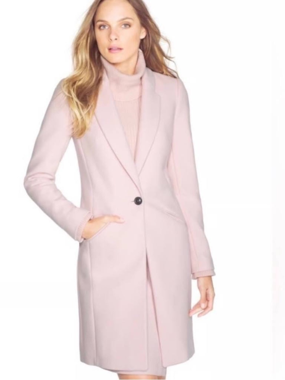 White House Black Market Blush Pink Wool Coat